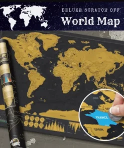 خريطة العالم الفاخرة القابلة للخدش