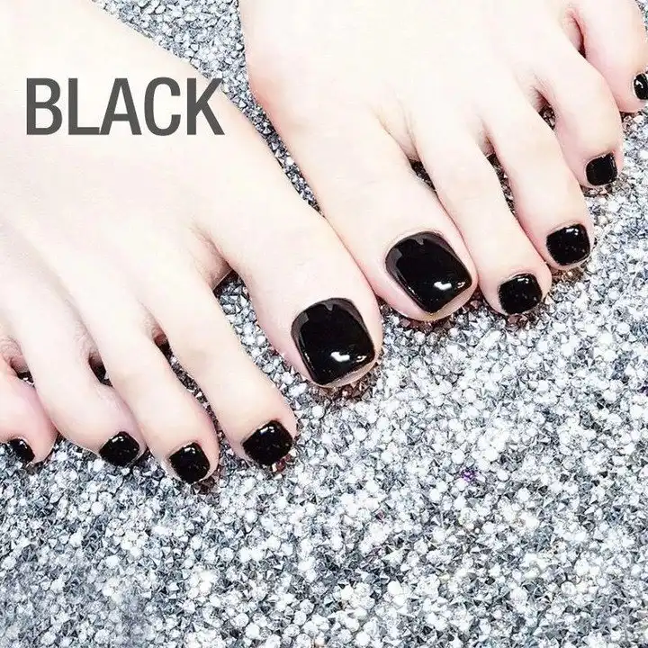 تغيير نمط لمدة دقيقة واحدة، يمكن إعادة استخدامه، أظافر وهمية لأظافر القدم (24 قطعة) - Image 10