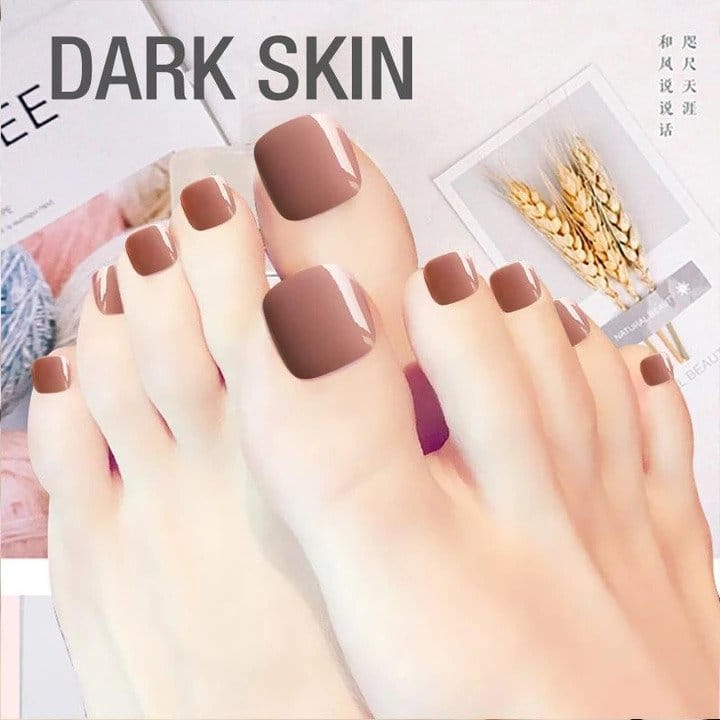 تغيير نمط لمدة دقيقة واحدة، يمكن إعادة استخدامه، أظافر وهمية لأظافر القدم (24 قطعة) - Image 14