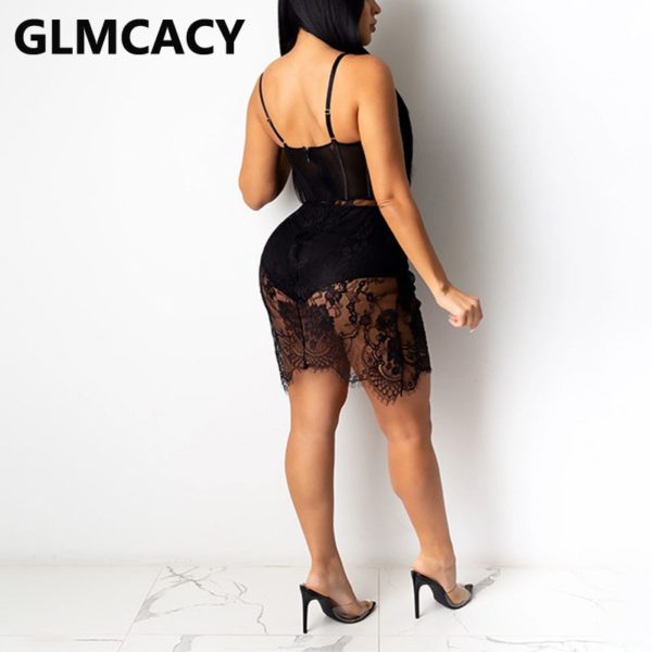 رمش الدانتيل صد فستان شبكة محض - Image 2