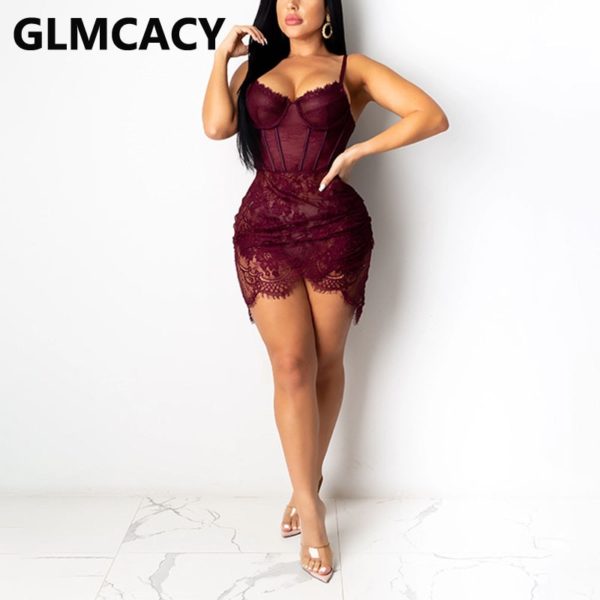 رمش الدانتيل صد فستان شبكة محض - Image 3