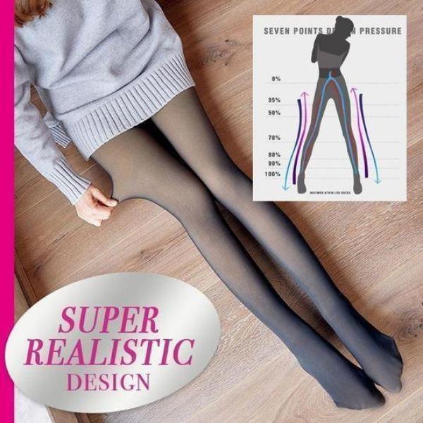 جوارب طويلة من الصوف الدافئ الشفاف لأرجل خالية من العيوب - Image 5