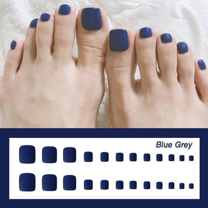 تغيير نمط لمدة دقيقة واحدة، يمكن إعادة استخدامه، أظافر وهمية لأظافر القدم (24 قطعة) - Image 8