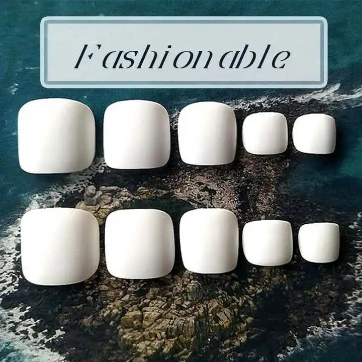 تغيير نمط لمدة دقيقة واحدة، يمكن إعادة استخدامه، أظافر وهمية لأظافر القدم (24 قطعة) - Image 9