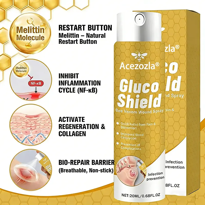 Acezozla® GlucoShield رذاذ سم النحل للجروح - Image 8