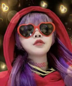 نظارات شمسية نسائية كبيرة الحجم على شكل قلب